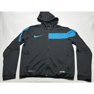 Nike Athleisure Soccer Full-Zip Hood Jacket Men's Medium 619722-013 Therma Fit